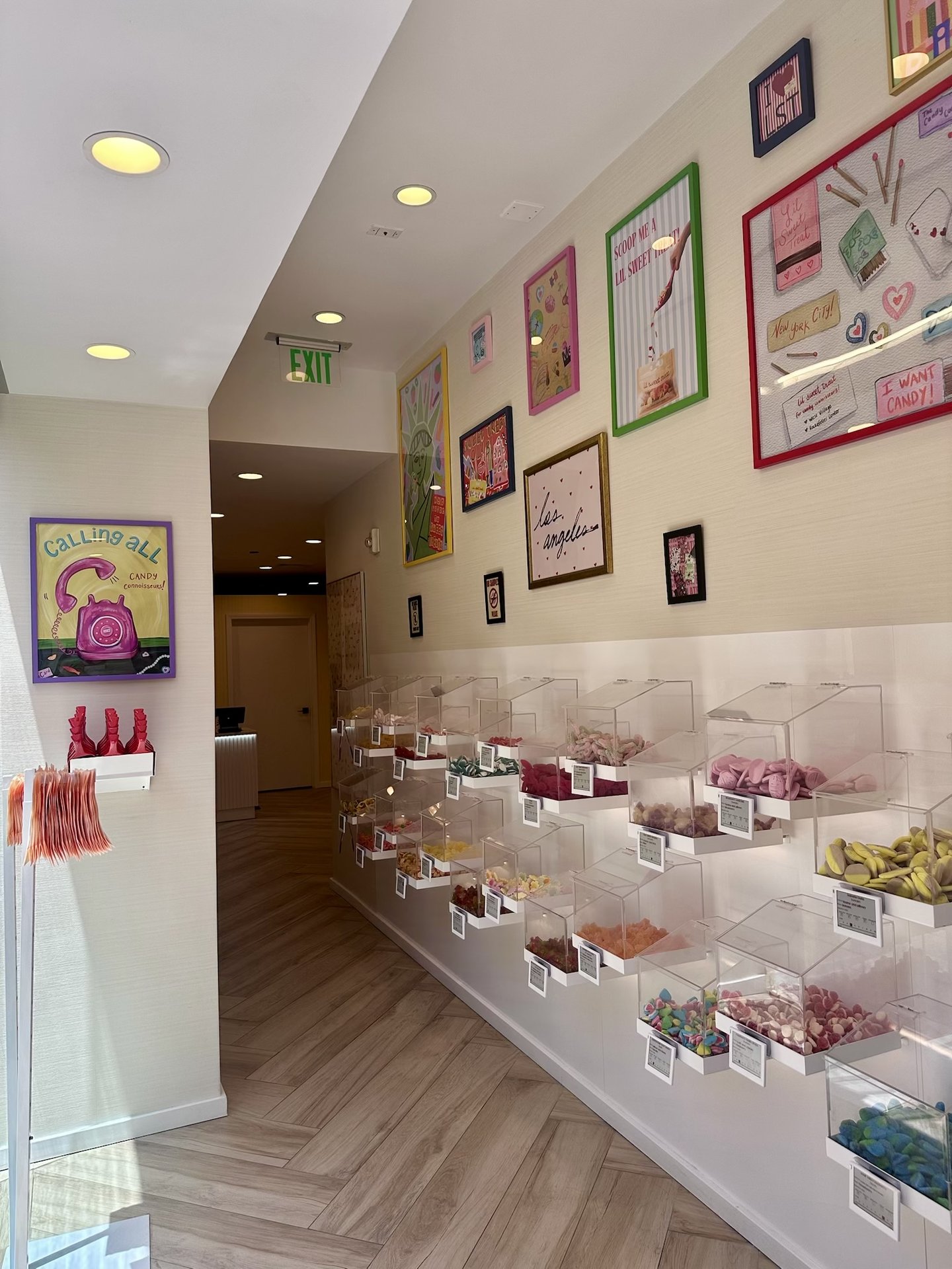 Custom merchandise display and point-of-sale counter at Lil Sweet Treat, The Grove